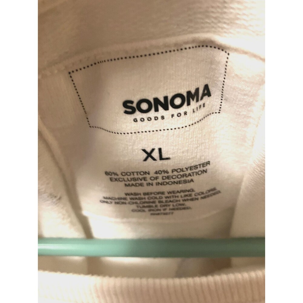 Womens Sonoma Sweatshirt - XL White with Blue Rainbows - Picture 2 of 3